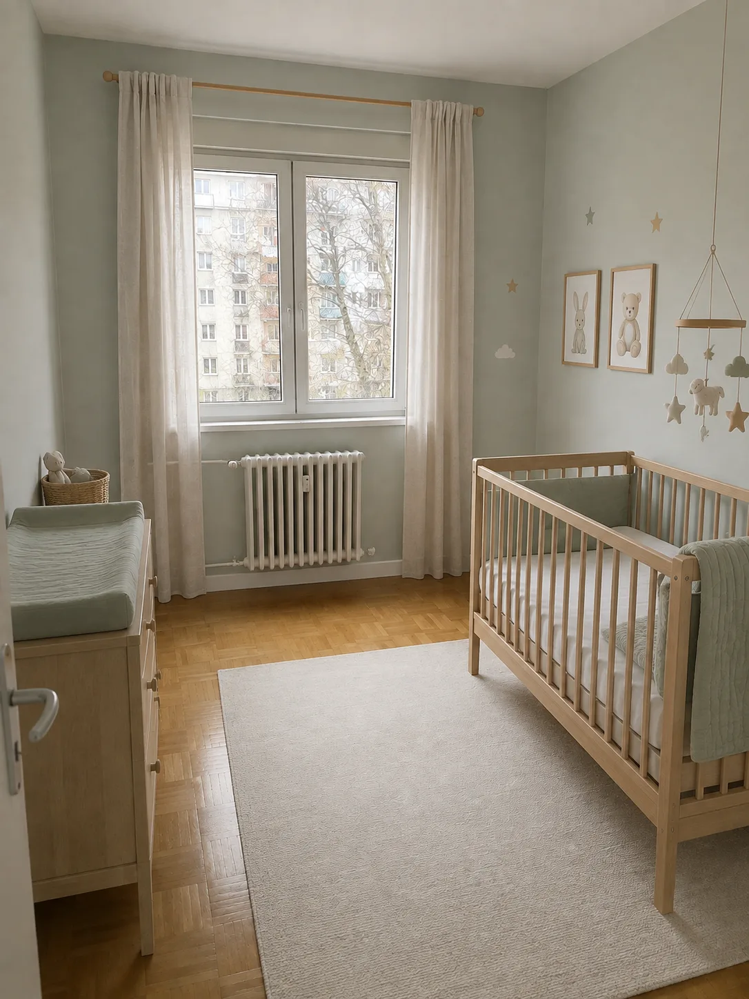 Sređena soba posle radova, Bebi soba, Zvezdara - 3 dana, vodoperive boje